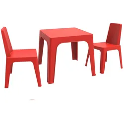 Resol garbar JULIETA Kinderstuhl-Tisch Indoor, Outdoor Set 2+1 Rot