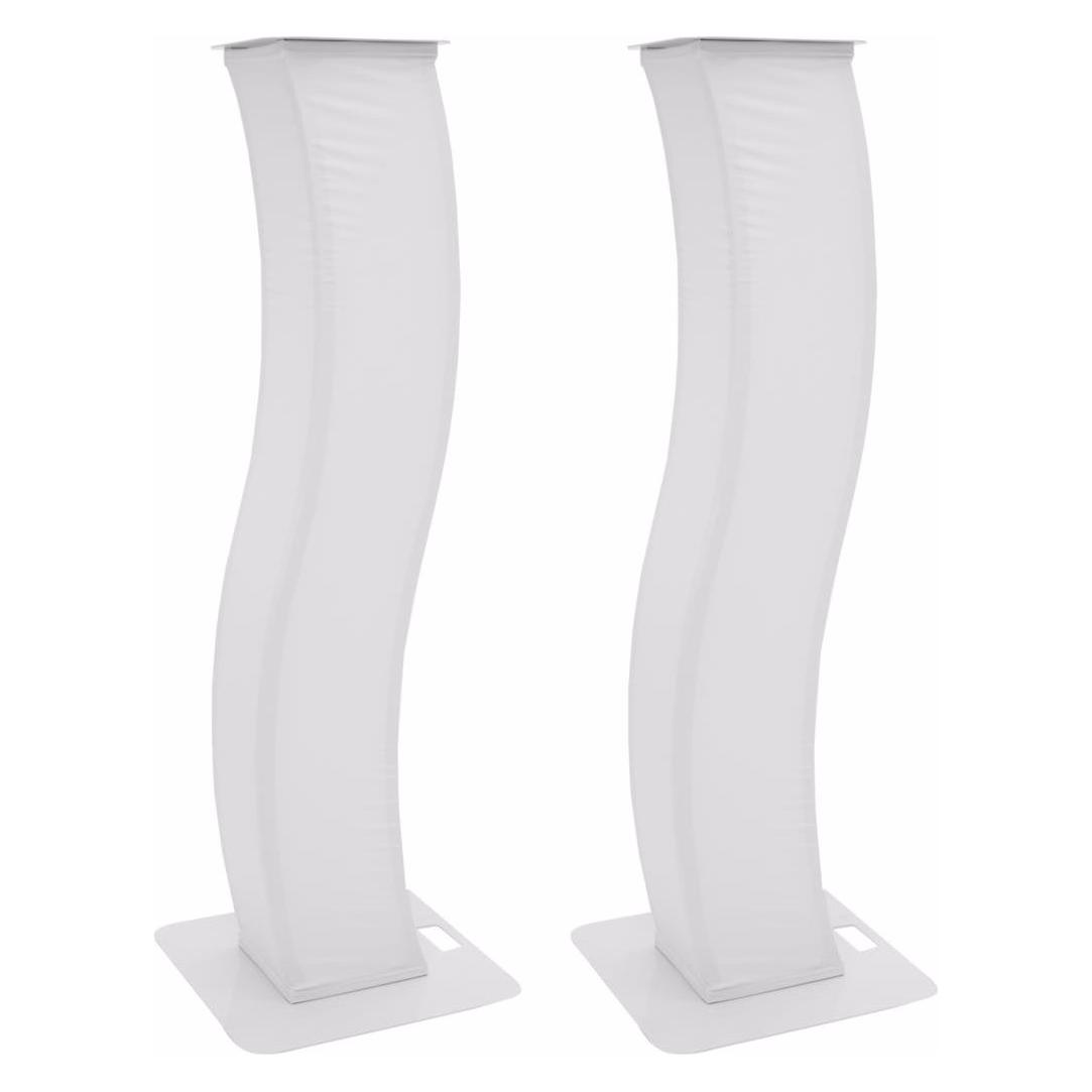 Eurolite 2x Stage Stand 150cm geschwungen inkl. Cover und Tasche, weiss (32000060)