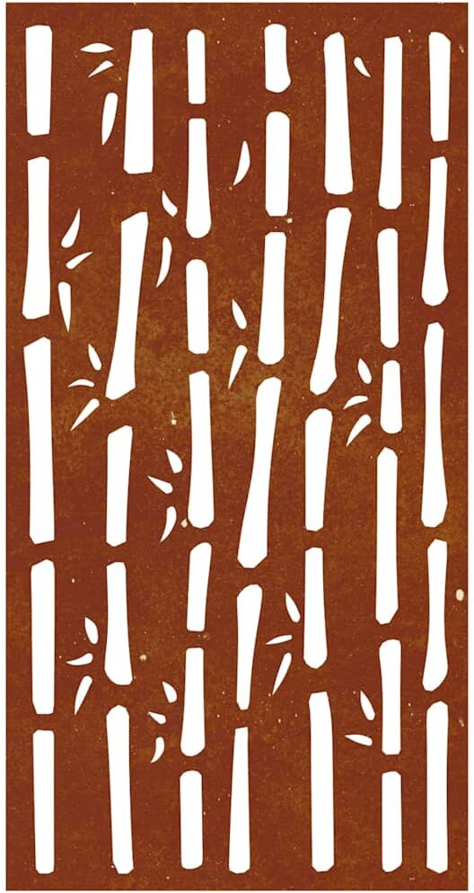 vidaXL Décoration murale jardin 105x55 cm acier corten design bambou