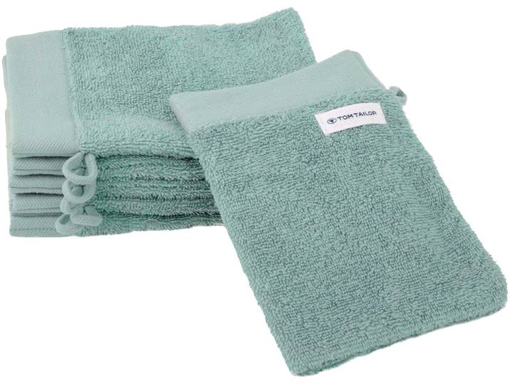 Waschhandschuh TOM TAILOR HOME Waschhandschuh COLOR BATH , grün (fresh sage), B:16cm L:21cm, Frottier, Frottier, Handtücher, Waschhandschuh