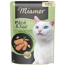 Miamor Pastete & Filet Wild und Hühnerfilet 85g Nassfutter für Katzen