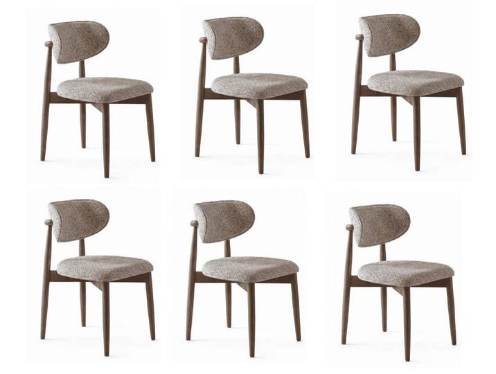 Xlmoebel Sitzgruppe Beiges 6er Set Esszimmerstühle im modernen Design mit Polsterung, Made in Europa