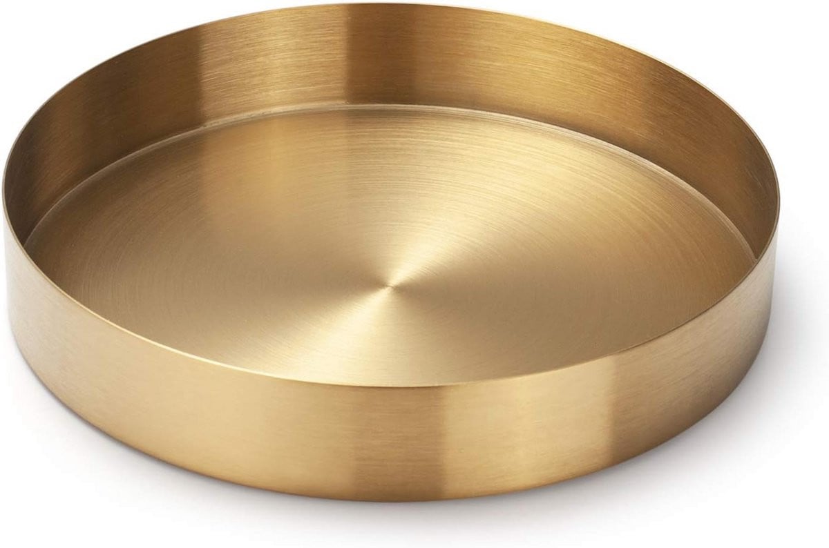 Decoratieve Ronde Gouden Dienblad van Roestvrij Staal voor Sieraden en Make-up