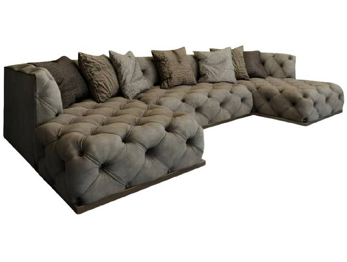 JVmoebel Wohnlandschaft Elegantes graues Ecksofa mit poliätherschaumgepolsterter Oberfläche, Made in Europa