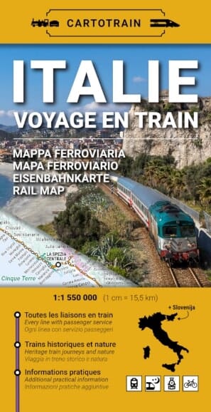 Carte de l'Italie : Voyage en train   Cartotrain