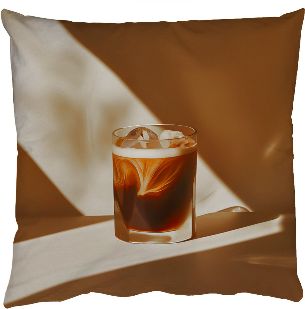 Sierkussen Ijskoffie Schaduw Bruin Glas 50 x 50 cm