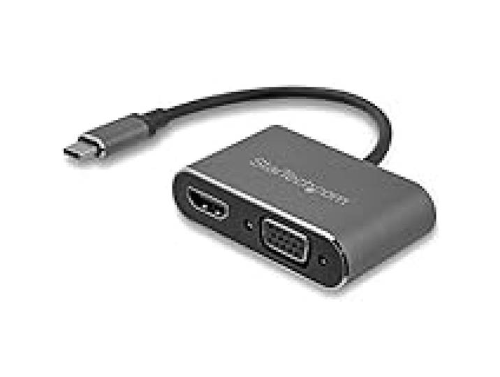StarTech Adaptateur USB-C vers HDMI/VGA, 4K 30Hz, Gris sideral (CDP2HDVGA)