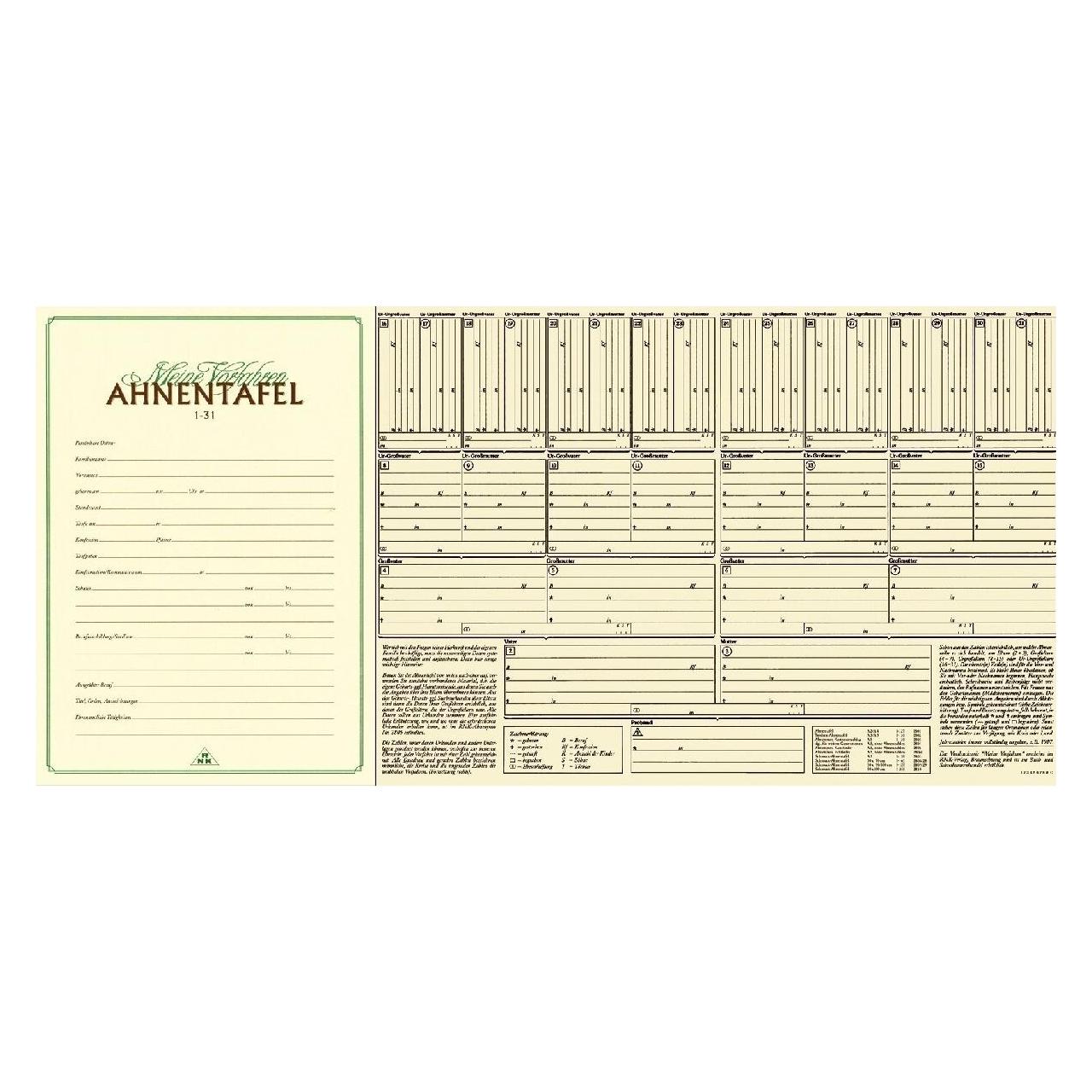 Rnk Verlag Ahnentafel "Meine Vorfahren", DIN A3 (2800)
