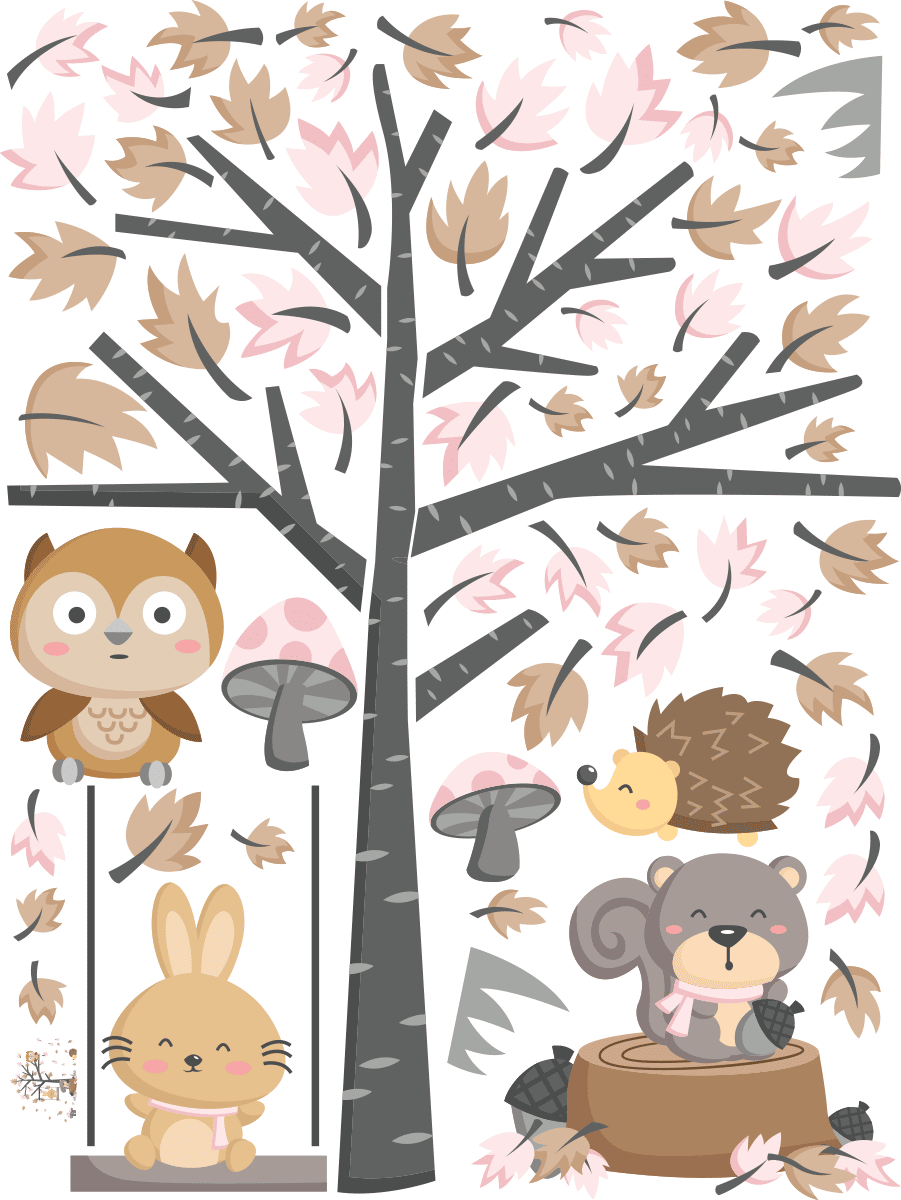 Ambiance-sticker Stickers animaux joueurs dans les bois