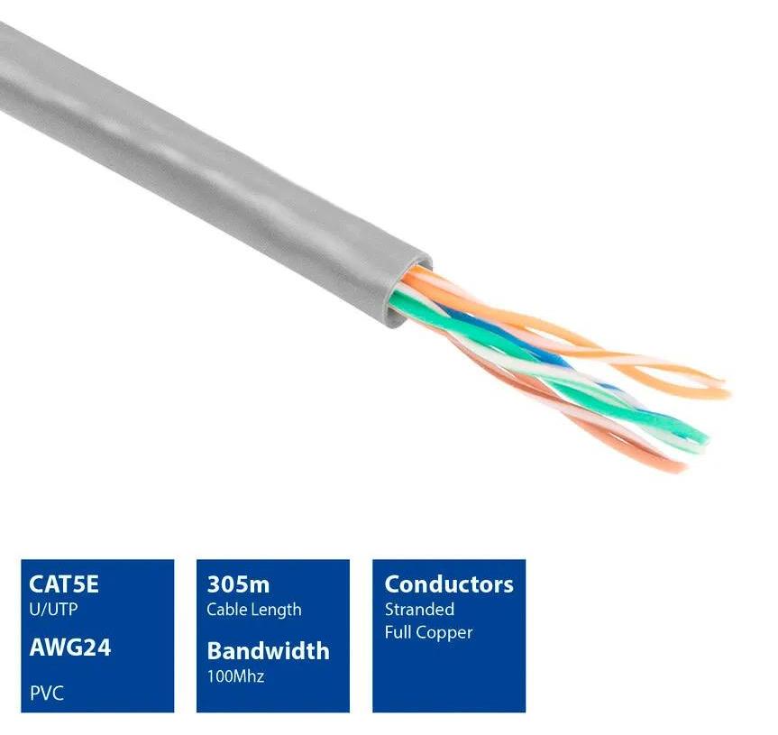 ACT UTP Cat5e 305m, 305 m, Grau