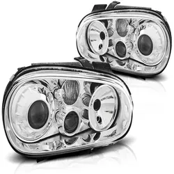 Design Klarglas Scheinwerfer passend für VW Golf 4 97-03 chrom