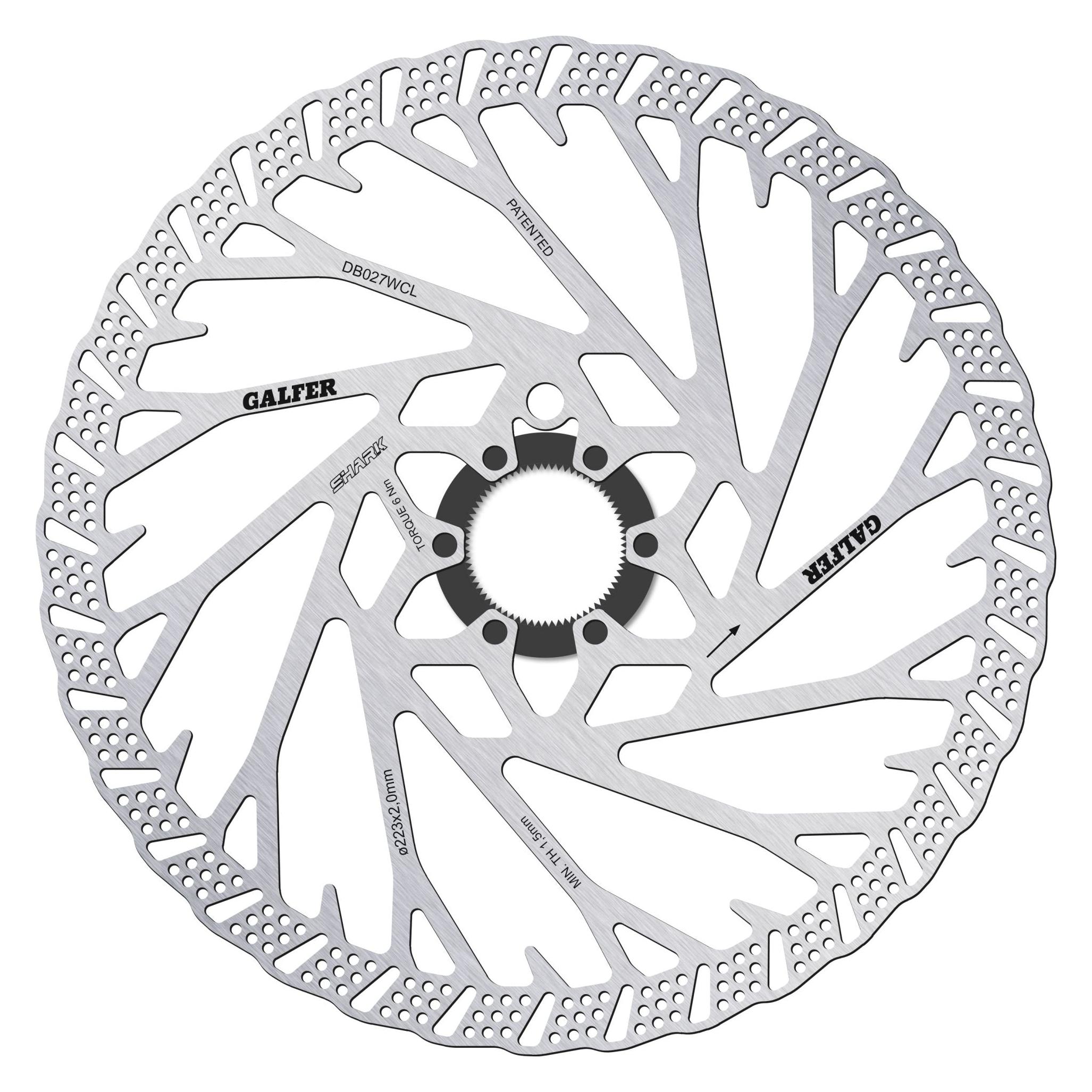 Galfer Bike Fixed Disc Shark 1,8 mm MTB Center Lock Bremsscheibe (160 mm) (DB022WCL)