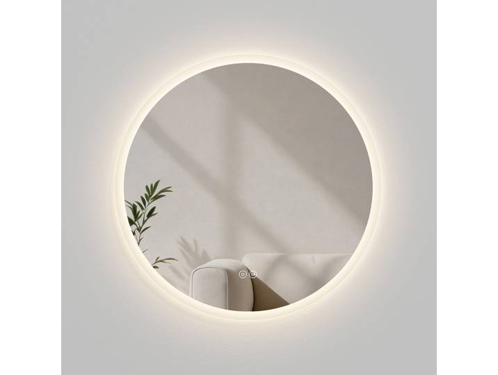 BADSPIEGEL Rund mit LED-Beleuchtung Ø 80 cm, 3 Lichtfarben, beschlagfrei