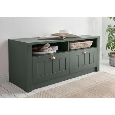 Schuhschrank HOME AFFAIRE "ASCOT", grün, B:110cm H:47cm T:43cm, Schränke, Schuhschrank, Breite ca. 110 cm