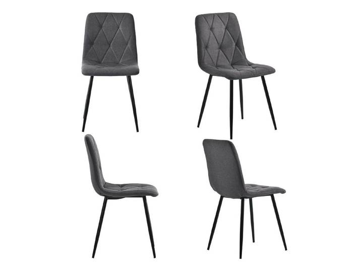 HAUSS SPOLE Esszimmerstuhl 4 tlg Twill Küchenstuhl Polsterstuhl mit Rückenlehne, Metallbeine