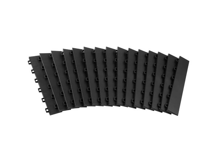 Vevor Kit Bordures Femelles Pour Dalles De Sol Garage\, Lot De 15\, Modulaires Et Emboitables\, En Pp\, Antiderapantes\, Compatibles Uniquement Avec Dalles De Sol De Garage Vevor Ameliores 6 Verrous\, Noir