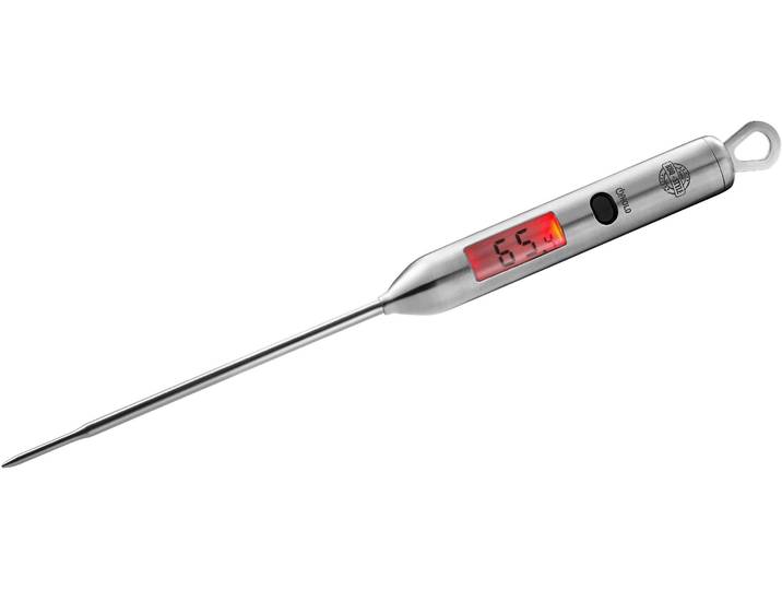 Bratenthermometer GEFU BBQ , silber (edelstahlfarben), H:23cm, Edelstahl, Temperaturmessgeräte, Bratenthermometer, digital