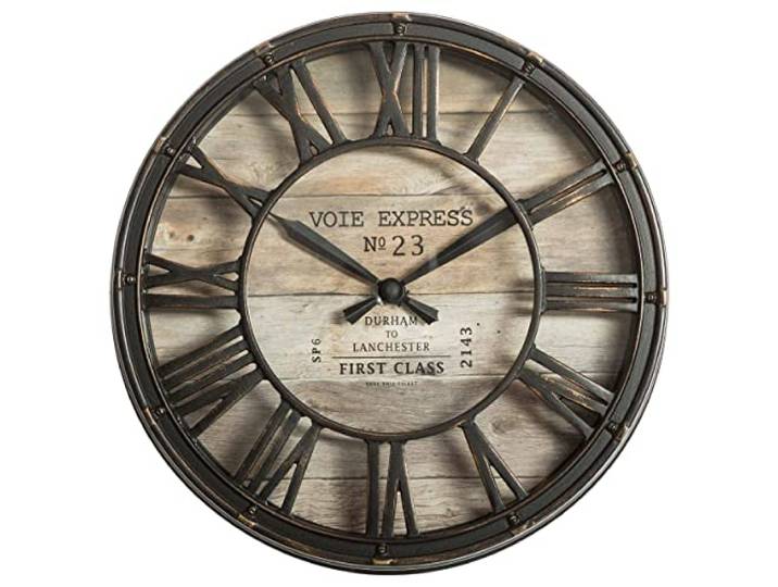 Atmosphera Wandklok, retro en vintage, diameter 21 cm, bruin