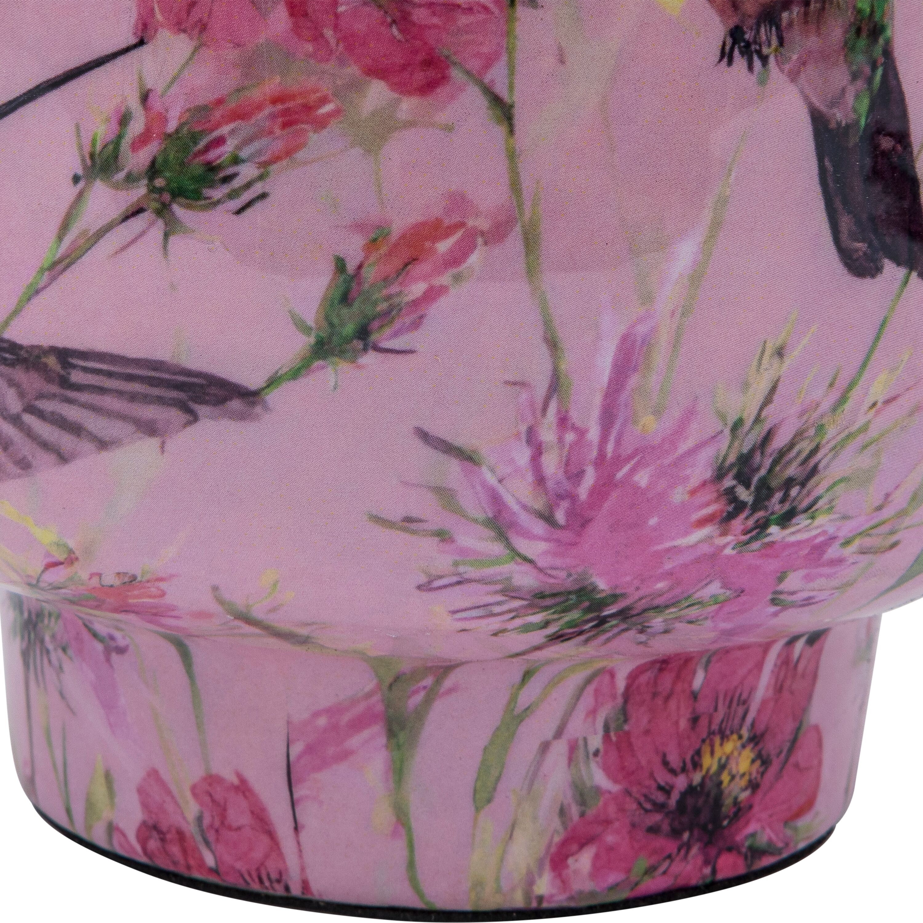 Übertopf CREATIV HOME "Übertopf", rosa, H:16cm Ø:16cm, Pflanzgefäße, Übertopf, mit Kolibridekor