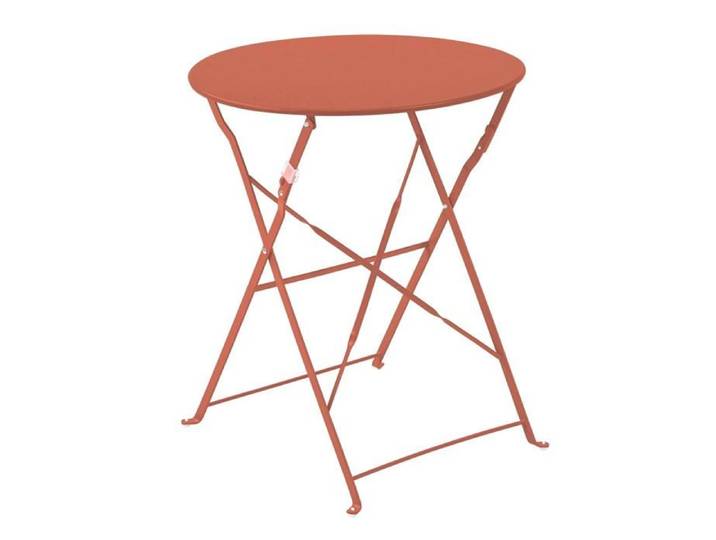 Table pliante en acier terracotta Annecy - Oviala