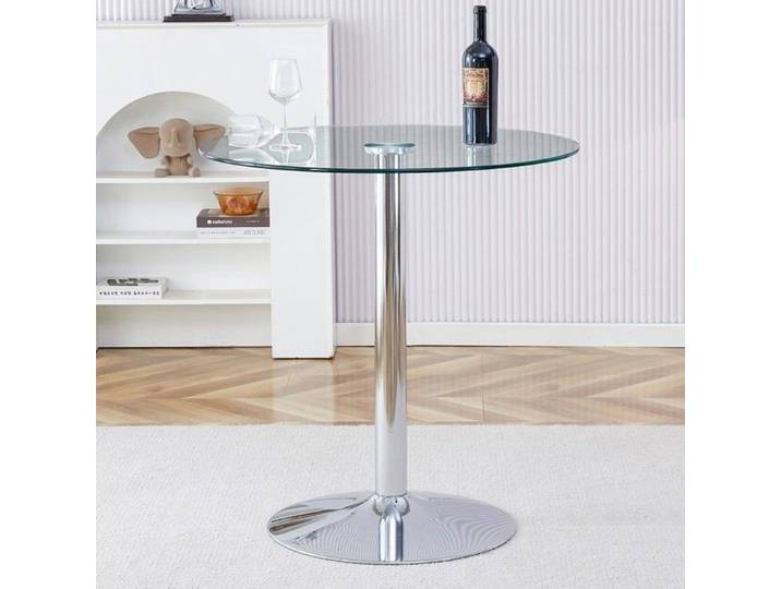 Table basse ronde design en poutre de verre - 89x89x92cm - Style minimaliste moderne et luxueux pour salon
