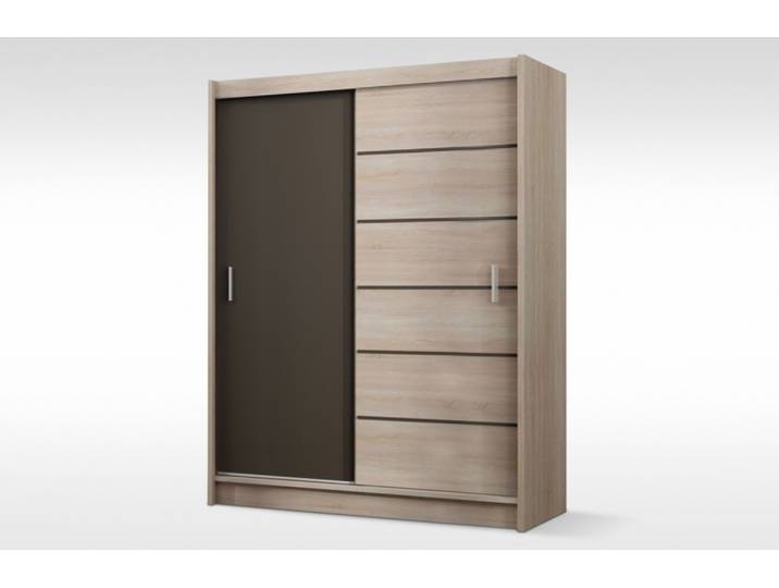 Masseno Schiebetürenschrank NIDALE 203/215/61cm 2-türig Sonoma Eiche