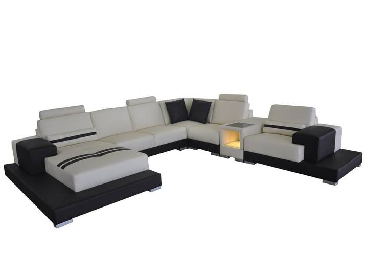 Xlmoebel Wohnlandschaft Ledersofa U-Form in modernem Design für stilvolles Wohnen, Wohnlandschaft, Hergestellt in Europa