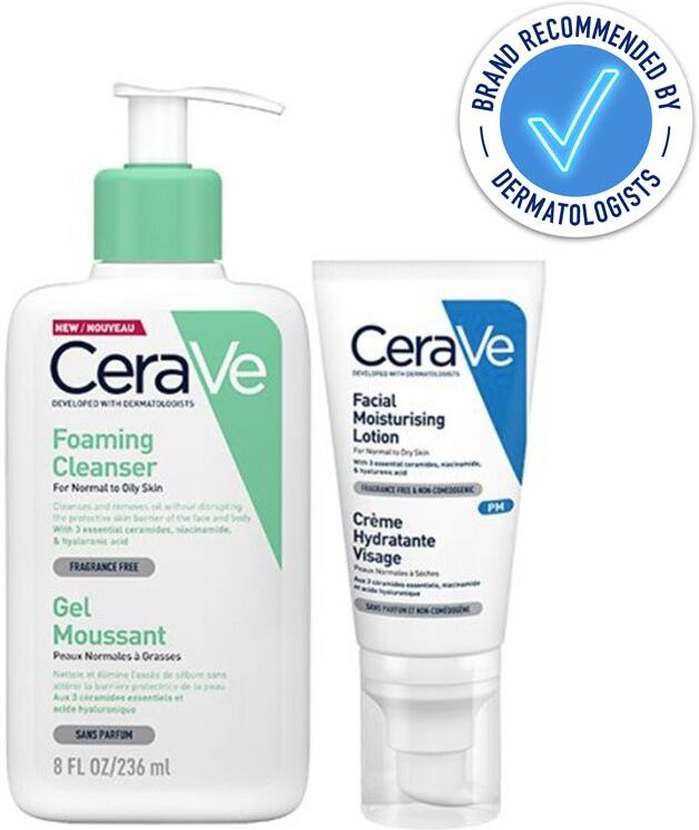 CeraVe Foaming Cleanser 236ml & PM Facial Moisturising Lotion 52ml Duo
