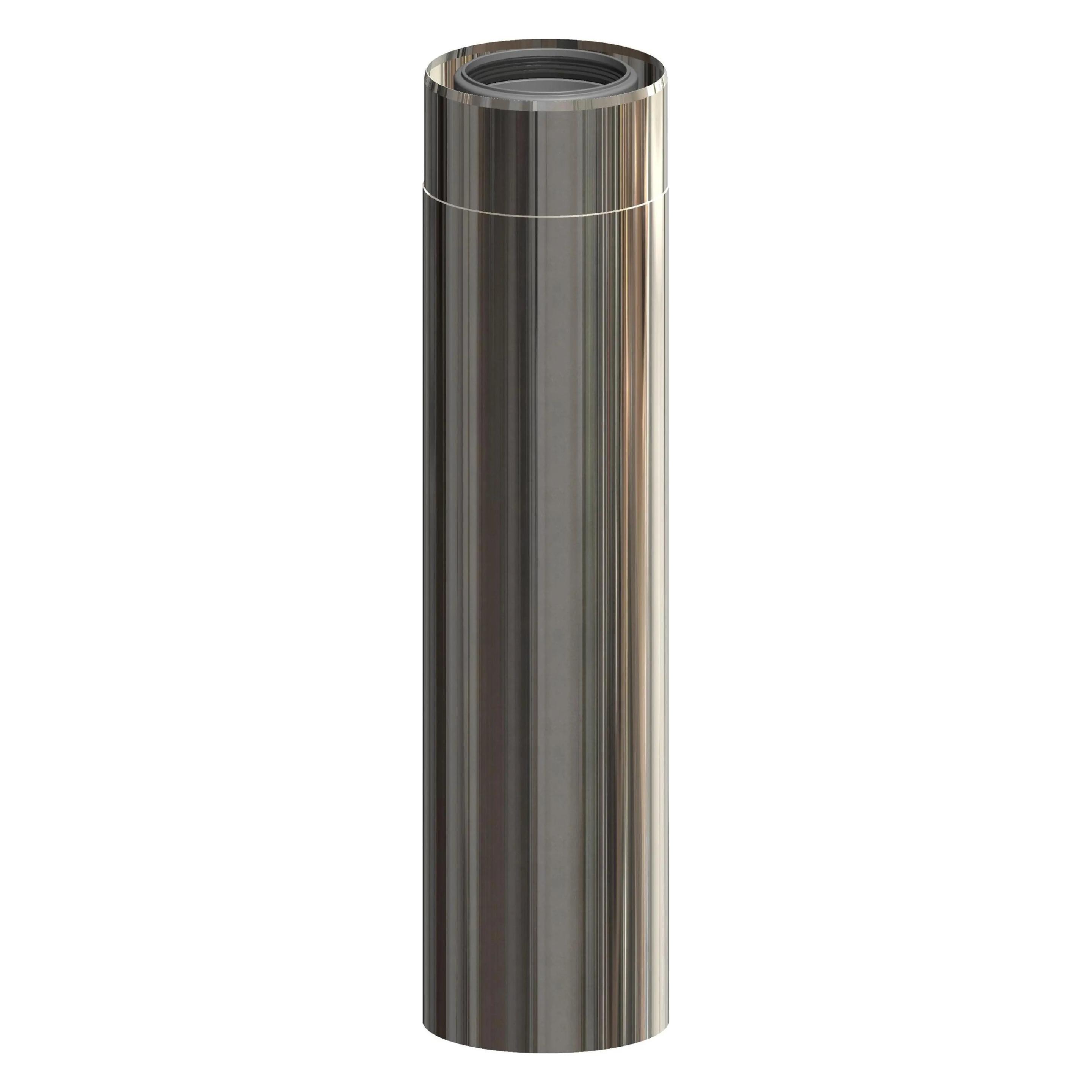 Atec Rohrelement IronPoly kürzbar Edelstahl blank DN 80/125 440mm (701718)