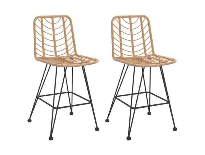 KUTYWEXFM 2er Set Barhocker 45x56x103,5cm PE-Rattan Stahl Sitzhöhe 70cm UV-beständige Bistrostühle mit Rückenlehne für Garten, Terrasse und Hausbar, stabile Kappen schonen jeden Boden.