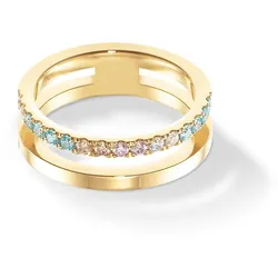 Coeur de Lion 0136/40-1590 Damenring Edelstahl Multi-Pastel-Gold, 56/17,8