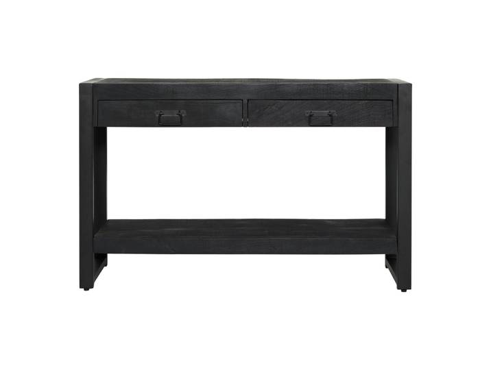 Console d'entrée en bois noir, 2 tiroirs