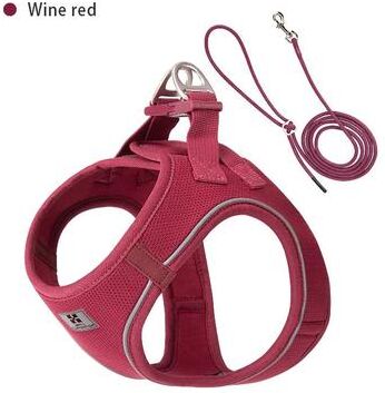Inspire Select Reflective Dog Harness And Leash Set Adjustable No Pull Pet Vest For Small & Medium Dogs wine Red l
