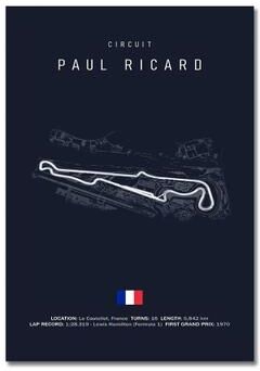 Inspire Essentials F1 Circuit Track Wall Art Canvas Motorsport Racing Poster 19 7.87 X 11.81 Inches