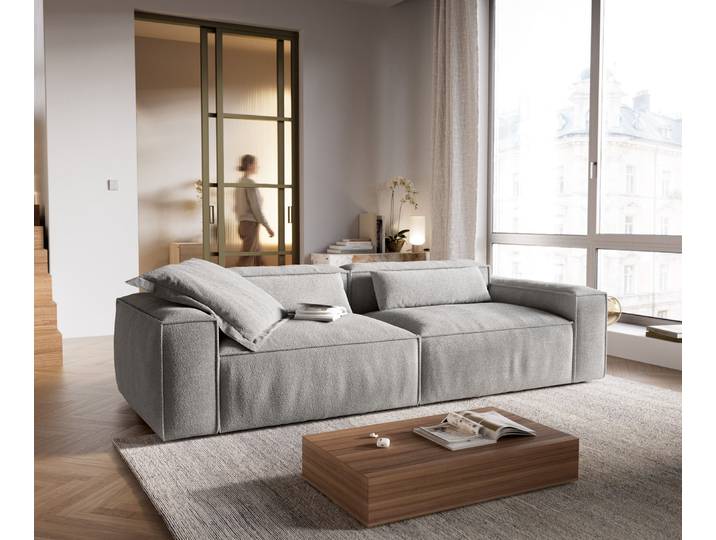 Big-Sofa Freestyle Cozy 280x110 cm Strukturstoff Soft Grau, Sofas