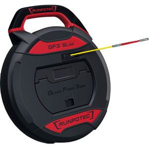 Runpotec Kabeleinziehhilfe GF3 Slim, Einziehband aus Glasfaser, für Ø 5 - 40 mm Leerrohre, 450 kg Bruchlast, 30 m