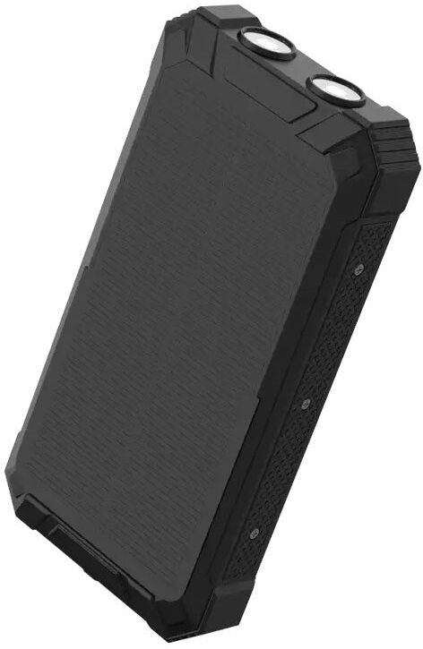 Denver Solcelle PowerBank m. Indbygget Kabel - 20.000 mAh - Sort