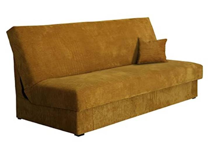 Mirjan24 Schlafsofa Adela Mini Cord mit Bettkasten, 3 Sitzer Sofa, Bettsofa, Couch mit Schlaffunktion, Polstersofa, Schlafsofa, Couchgarnitur, Farbauswahl (Poso 1)