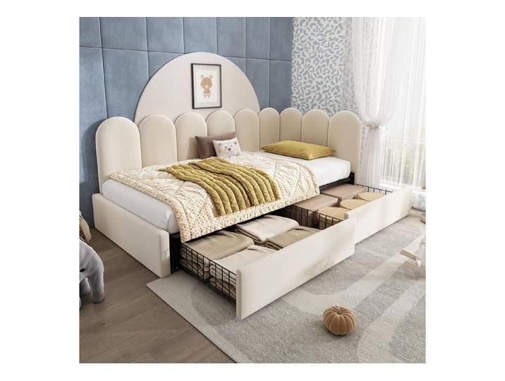LuxusKollektion Polsterbett Polsterbett Einzelbett mit Schubladen