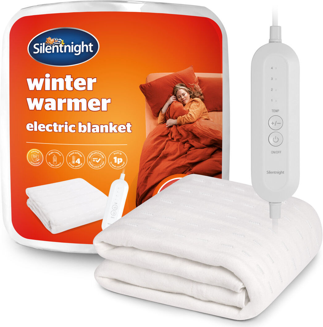 Silentnight Winter Warmer Electric Blanket - Ultra Fast Heat up with Heat Safe White King