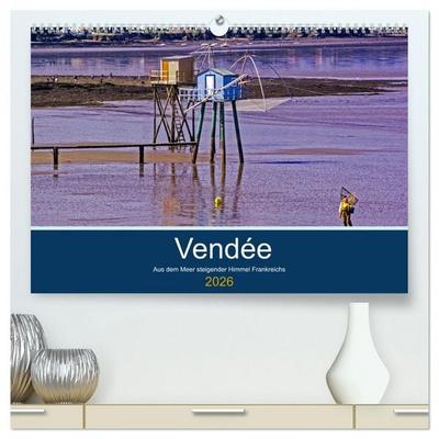 Vendée Aus dem Meer steigender Himmel Frankreichs (hochwertiger Premium Wandkalender 2026 DIN A2 quer), Kunstdruck in Hochglanz