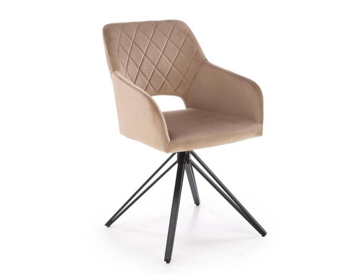 Chaise design pivotante en velours de polyester beige