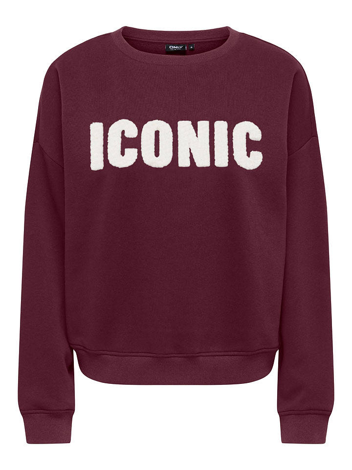 ONLY Sweatshirt in Bordeaux - L