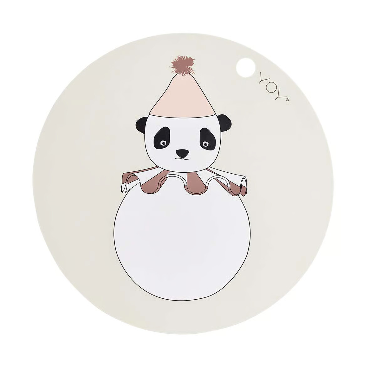 OYOY Panda Pompom tafelkleed Offwhite Ø39 cm