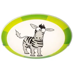 Jugend Wand lampe Kinder Zimmer Motiv Zebra Muster Streifen grün grau im Set inkl. LED Leuchtmittel