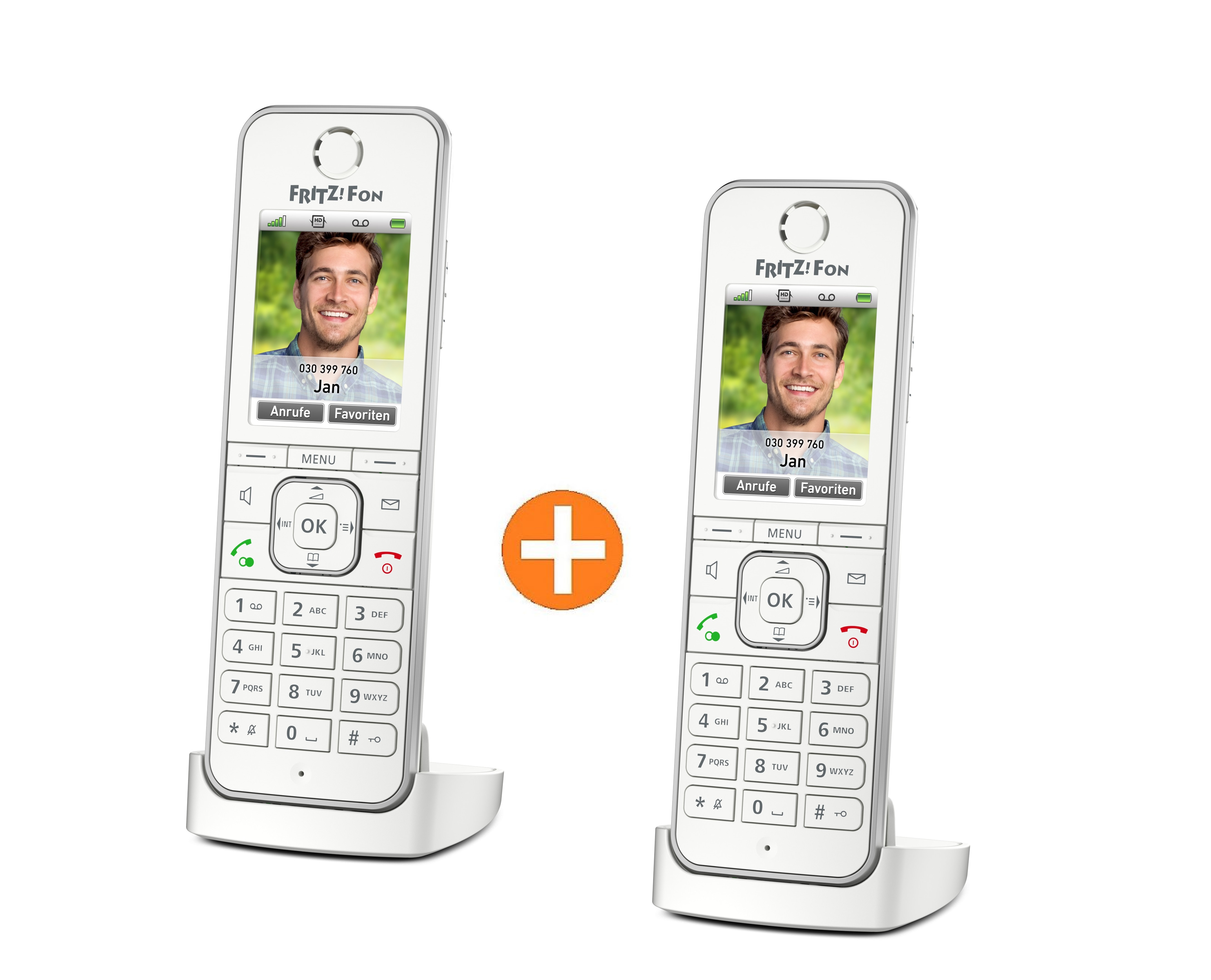 2x AVM FRITZ!Fon C6 White schnurloses DECT Komforttelefon für FRITZ!Box 2X AVM FON C6 WHITE