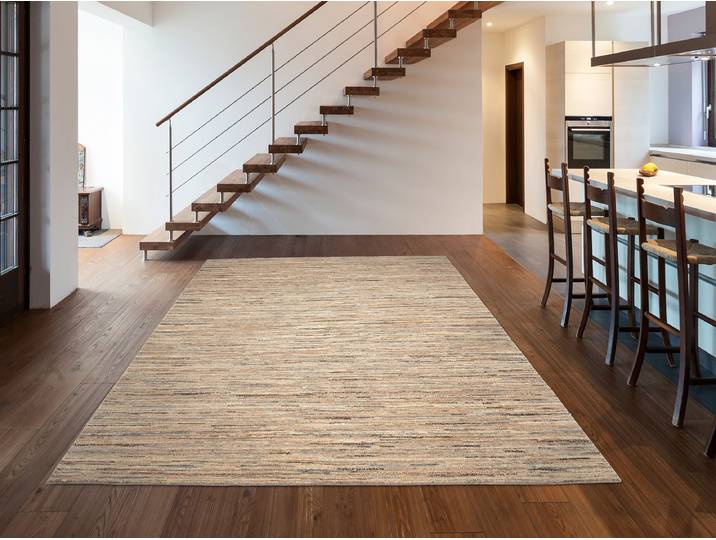 Wollteppich Makalu Line Beige/Beige 200 x 250cm Wolle