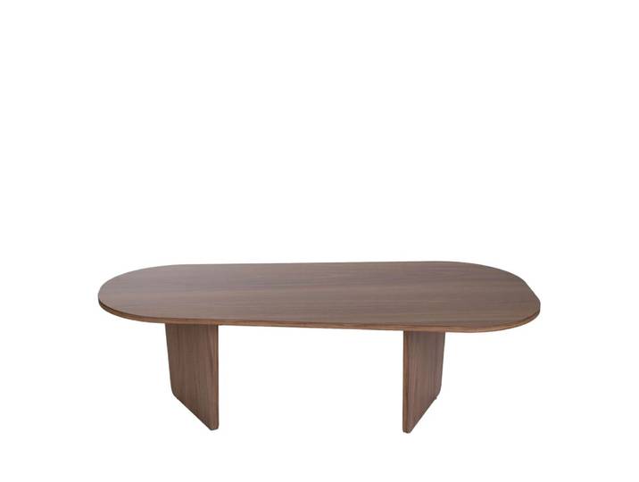 Table basse ovale en bois 130x65cm - bois foncé