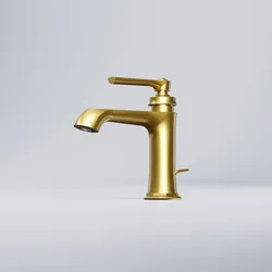 Steinberg Serie 350 Waschtischarmatur mit Ablaufgarnitur, mit Flexschläuchen 3/8", brushed gold, 350 350 1000 BG
