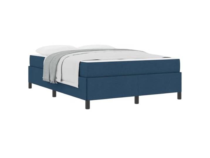 PUGYNBK Boxspringbett, Blau, 160 x 200 cm, Stoff Fester Lattenrost, Taschenfederkerne, mittlere Festigkeit, Schaumfüllung, Spanplatte